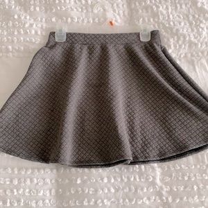Gray Quilted A-Line Skirt